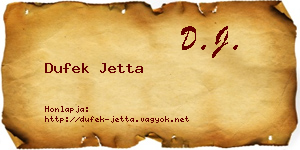 Dufek Jetta névjegykártya